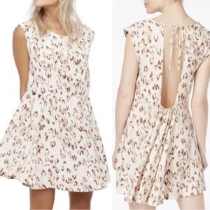 Free People "Fake Love" Print Cap Sleeve Open Back Dress S